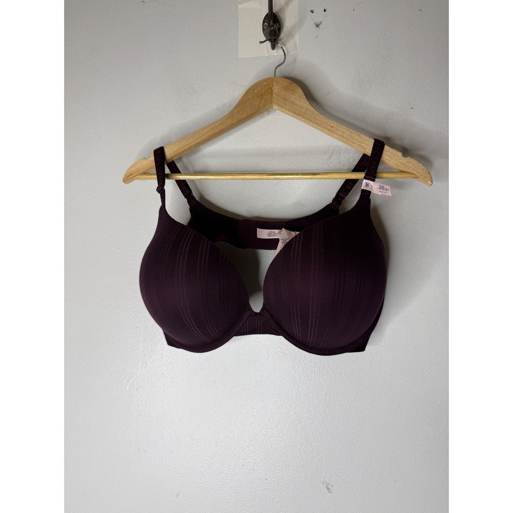 Victorias Secret T-Shirt Push-Up Plunge Bra Plum Purple 38DD 11272911 NWT